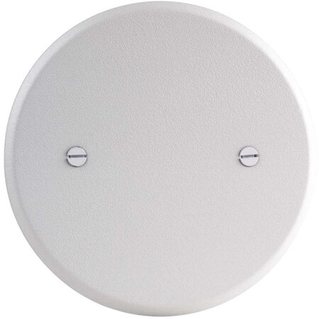 Commercial Electric 5 in. Metal White Textured Round Blank Flat Cover TPMTRW-B
